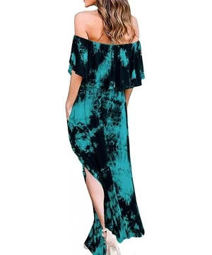 Cover-Ups Women's Summer Short Sleeve V Neck Floral Party Long Dress Summer Beach Sundress Casual Loose Maxi Dress Z 4 light ...