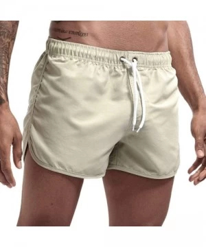 Briefs Men's Spring and Summer Splicing Swimming Trousers and Beach Surfing Shorts - Beige - CI18URTC38U