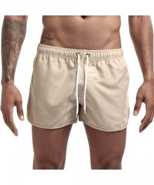 Briefs Men's Spring and Summer Splicing Swimming Trousers and Beach Surfing Shorts - Beige - CI18URTC38U