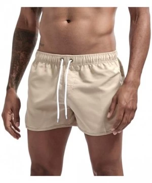 Briefs Men's Spring and Summer Splicing Swimming Trousers and Beach Surfing Shorts - Beige - CI18URTC38U