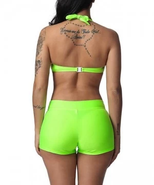 Sets Two Pieces Bathing Suit Women Solid Lace Up Bikini Swimsuits Swimwear Beachwear - A Green - CF18S9IT44I