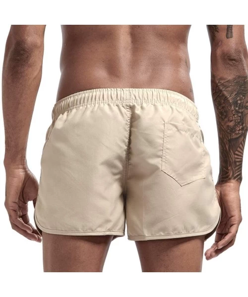 Briefs Men's Spring and Summer Splicing Swimming Trousers and Beach Surfing Shorts - Beige - CI18URTC38U