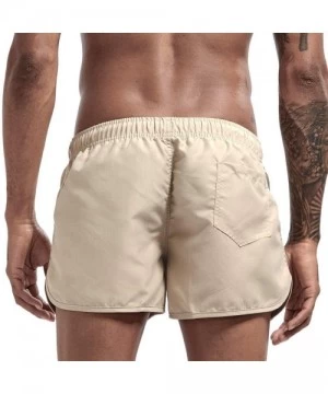 Briefs Men's Spring and Summer Splicing Swimming Trousers and Beach Surfing Shorts - Beige - CI18URTC38U