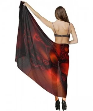 Cover-Ups Women Chiffon Scarf Sunscreen Shawl Wrap Swimsuit Cover Up Beach Sarongs - Classic Horror Blood Splatter Black Red ...