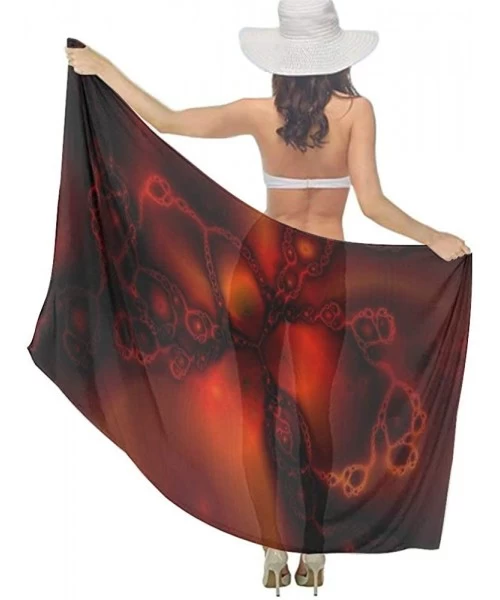 Cover-Ups Women Chiffon Scarf Sunscreen Shawl Wrap Swimsuit Cover Up Beach Sarongs - Classic Horror Blood Splatter Black Red ...