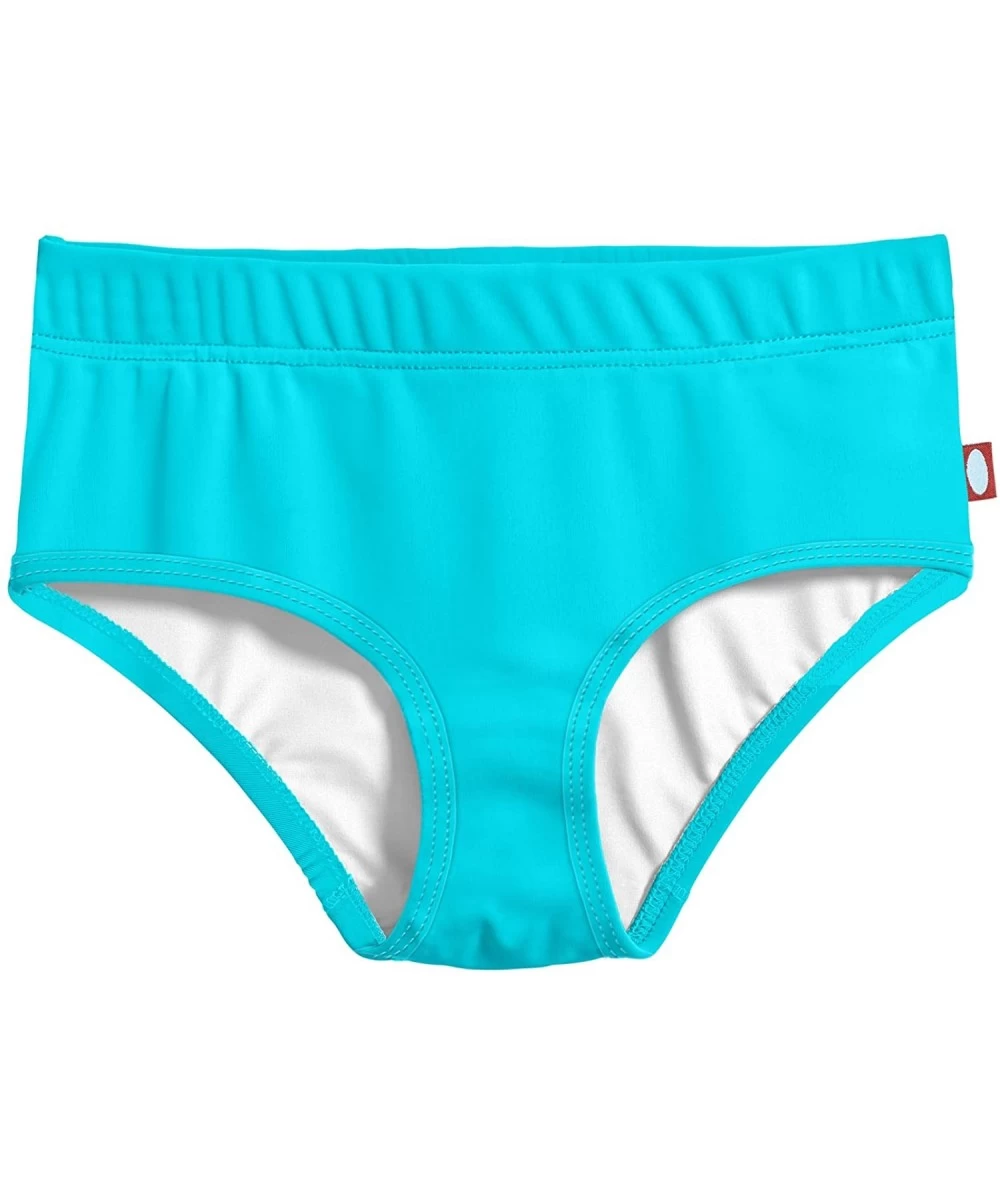 Bottoms Girls' Swimming Bottom Briefs with Lining UPF50+ Rash Guard Swim Brief - Made in USA - Turquoise - CV184QE4KX9