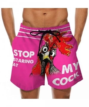 Board Shorts Drawstring Swim Shorts for Men- Funny Cock Turkey Print Trunks Beach Sport Pants Holiday Casual Bottoms S-5XL - ...