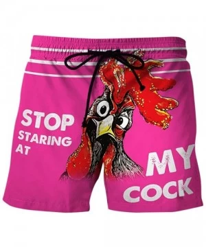 Board Shorts Drawstring Swim Shorts for Men- Funny Cock Turkey Print Trunks Beach Sport Pants Holiday Casual Bottoms S-5XL - ...