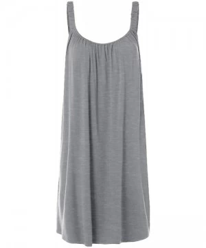 Cover-Ups Women's Summer Halter Sleeveless Dress Casual Loose Sundress Mini Beach Bikini Swimsuit Cover Ups - B-b Grey - C819...