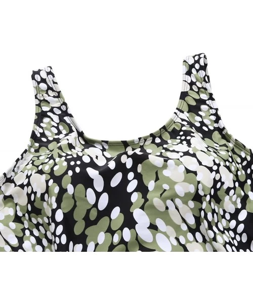 Sets Women's Push up Padded Pattern Printed Tankini Two Piece Swimsuits Bathing Suit Swimwear(S-3XL) - F-green - CD189T4SLI5