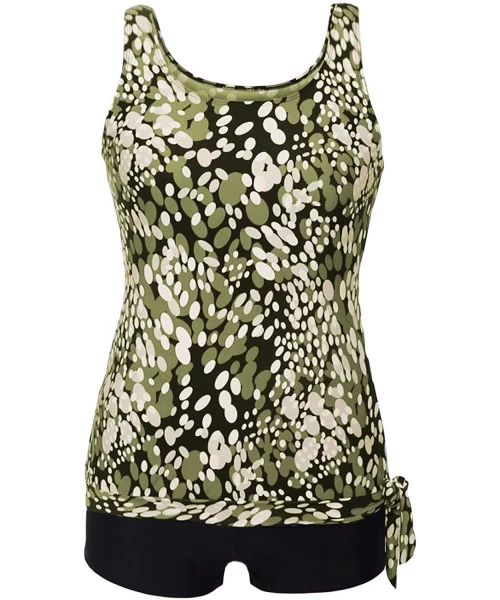 Sets Women's Push up Padded Pattern Printed Tankini Two Piece Swimsuits Bathing Suit Swimwear(S-3XL) - F-green - CD189T4SLI5