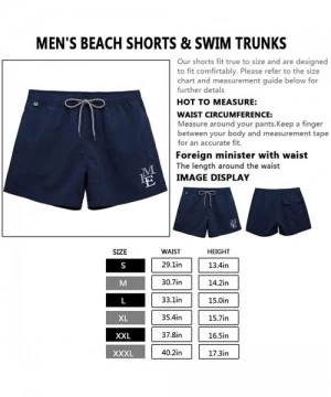 Trunks Men's Swim Trunks Beach Shorts Quick Dry Bathing Suits with Pockets/Mesh Lining - Navy - CJ195S9U538