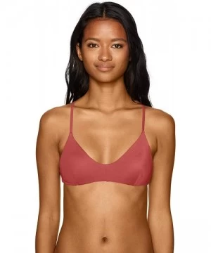 Tops Women's Solid Cross Back Bikini Top - Bordeaux - CZ18I032GDQ