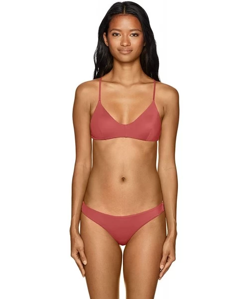 Tops Women's Solid Cross Back Bikini Top - Bordeaux - CZ18I032GDQ