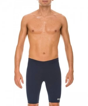 Racing Men's Board Race Polyester Solid Jammer Swimsuit - Denim - CO11CUQV85F