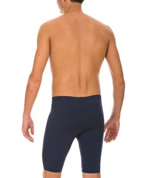 Racing Men's Board Race Polyester Solid Jammer Swimsuit - Denim - CO11CUQV85F