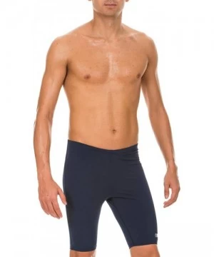 Racing Men's Board Race Polyester Solid Jammer Swimsuit - Denim - CO11CUQV85F