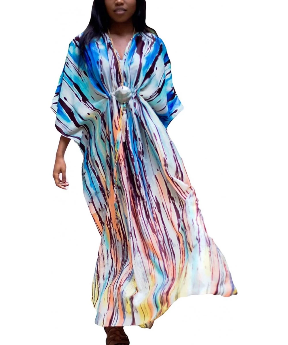 Cover-Ups Robe Kaftan Bikini Swimwear Cover Up Casual Long Beach Maxi Dress for Women - Print 9 - CH18AOE2UW5