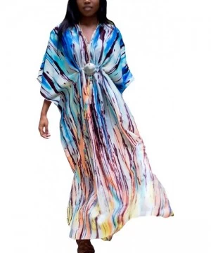 Cover-Ups Robe Kaftan Bikini Swimwear Cover Up Casual Long Beach Maxi Dress for Women - Print 9 - CH18AOE2UW5