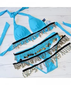 Tops Bikini Top with Swap & Swim Attachments - Aqua - C5129SIZDM1