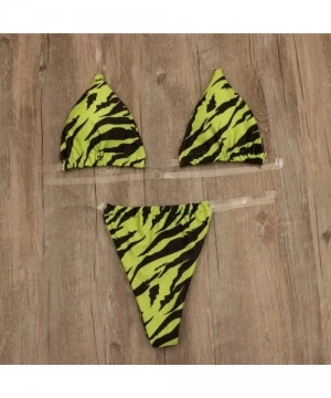 Sets Womens Clear Invisible Strap Two Piece Triangle Bikini Thong Set Summer Sexy Brazilian Beachwear Sets - Green 1 - CJ1946...