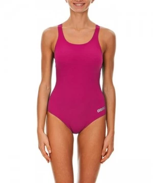 Racing Womens Madison Swim Pro Back MaxLife One Piece Swimsuit - Fresia Rose - White - CC1838Q2W7W