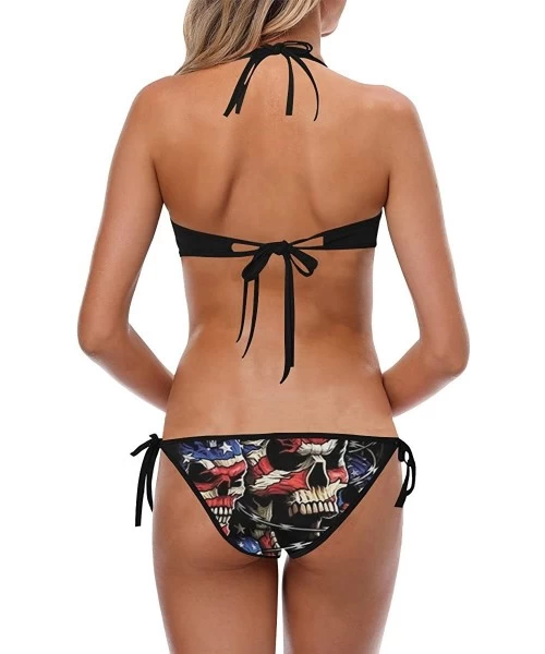 Sets American Flag 4th of Julyl Two Piece Bikini Swimsuit Swimwear for Women Girls Beachwear(XS-2XL) - Multi 2 - C918EYTDOZ7