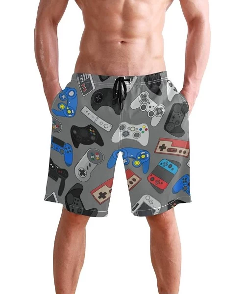 Trunks Men Swim Trunks Video Game Controller Gadgets Printed Quick Dry Suits with Pockets Mesh Lining - CI18SHIY5T9