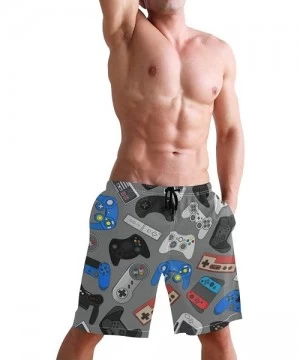 Trunks Men Swim Trunks Video Game Controller Gadgets Printed Quick Dry Suits with Pockets Mesh Lining - CI18SHIY5T9