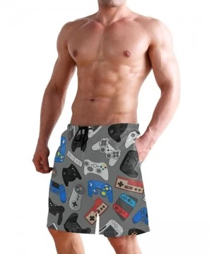 Trunks Men Swim Trunks Video Game Controller Gadgets Printed Quick Dry Suits with Pockets Mesh Lining - CI18SHIY5T9