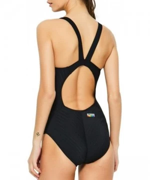 Racing Women's One Piece Swimsuit Sleeveless Swimwear Swimming Suit Sport Pro Training Bathing Suit - Black - CT18S9SY027