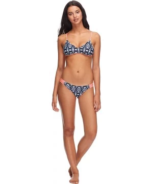 Bottoms Women's Low Rider Mid Rise Bikini Bottom Swimsuit - Aminatu Navy Print - CK18ICMT5DW