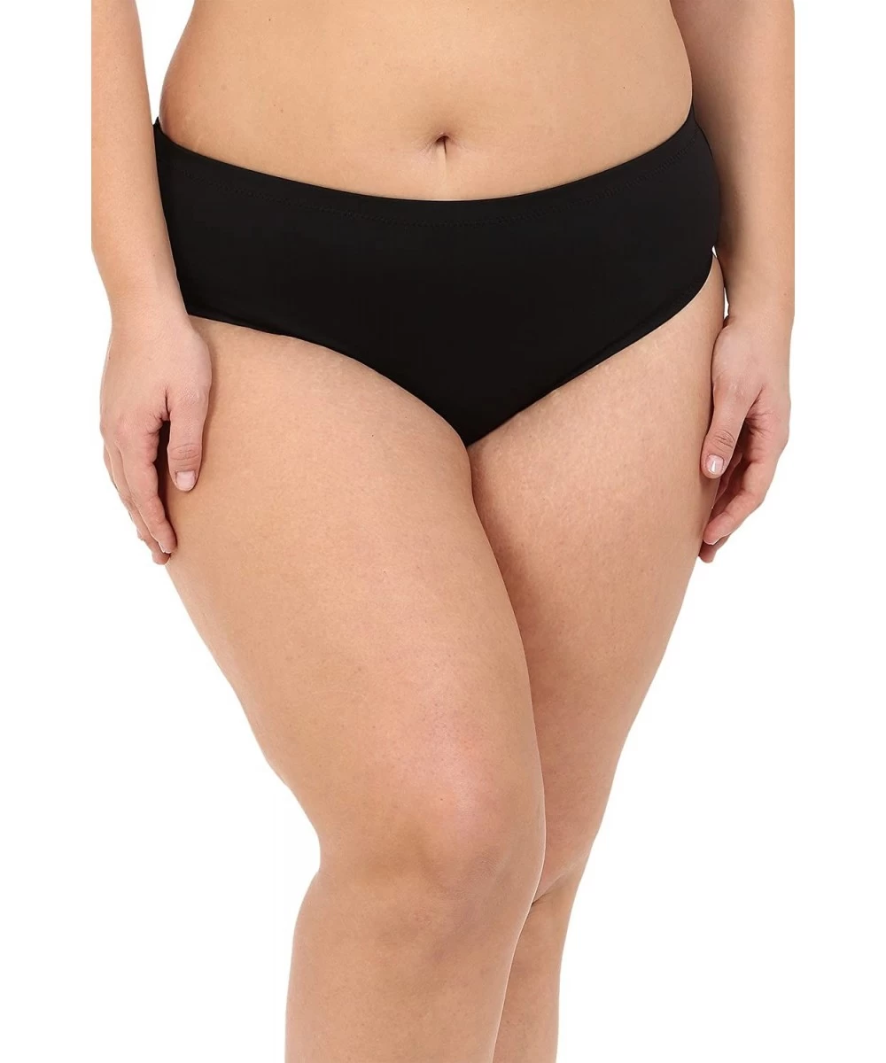 Tankinis Women's Plus-Size Full Coverage Bikini Bottom - Black - CJ12650J2UT