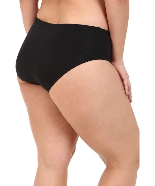 Tankinis Women's Plus-Size Full Coverage Bikini Bottom - Black - CJ12650J2UT