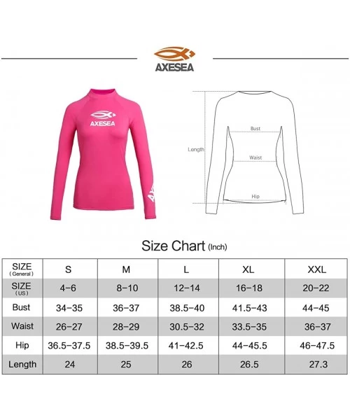 Rash Guards Women Rash Guard Long Sleeve Active Top UPF 50+ Rashguard Swim Shirt Surf Swimwear - Rose Red - CD189OQOZC6