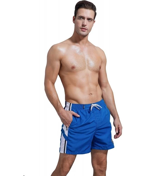 Board Shorts Men's Board Shorts Swim Trunks Lightweight with Mesh Lining - Blue - CA18ROXUA3L