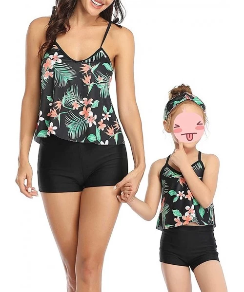 Sets Mother and Daughter Swimwear Family Matching Swimsuit Mamy and Me Two Pieces High Waist Falbala Bikini Sets - Black02 03...