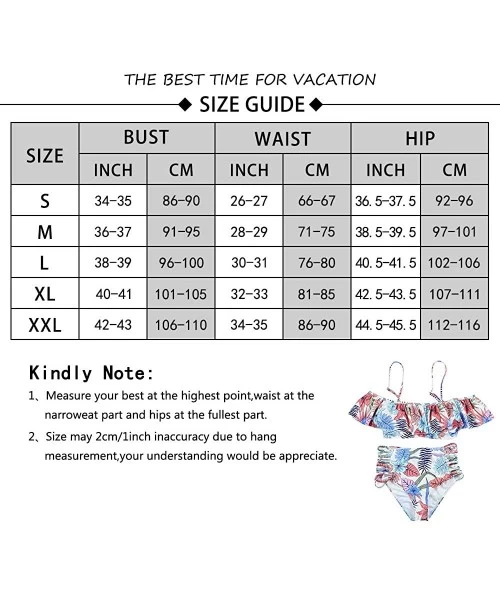 Sets Women One Piece Flounce Swimsuit Vintage Printed Off Shoulder Flounce Ruffled Swimwear Bathing Suit - Flower 12 - C218T8...