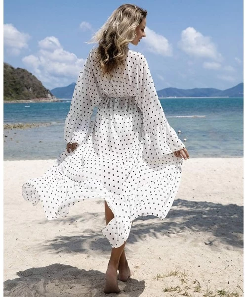 Cover-Ups Women Kimonos Cardigan Swimsuit Cover ups Sexy Vogue Long Beach Dresses - 3-white - CH190MTTX2I