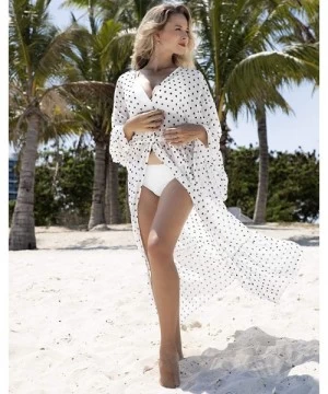 Cover-Ups Women Kimonos Cardigan Swimsuit Cover ups Sexy Vogue Long Beach Dresses - 3-white - CH190MTTX2I