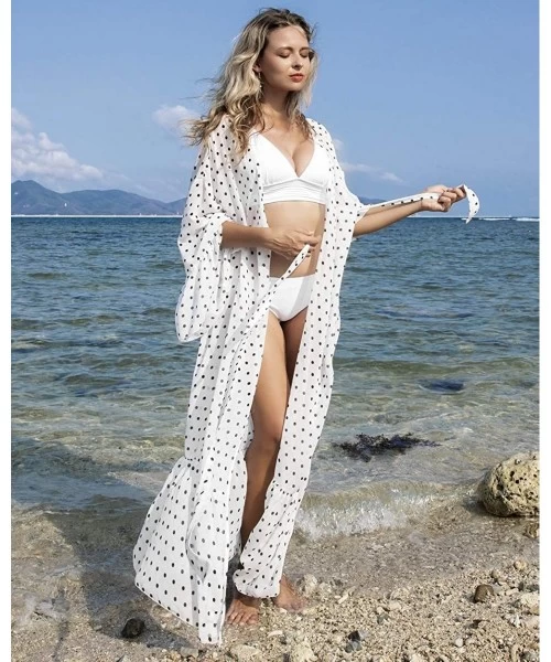 Cover-Ups Women Kimonos Cardigan Swimsuit Cover ups Sexy Vogue Long Beach Dresses - 3-white - CH190MTTX2I