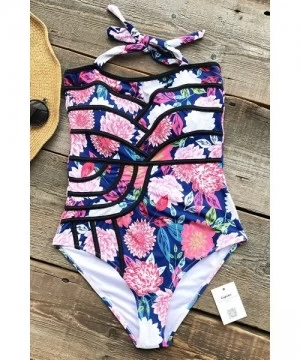 One-Pieces Women's Colourful Fireworks Print One-Piece Swimsuit Beach Swimwear - C6186LK06H3