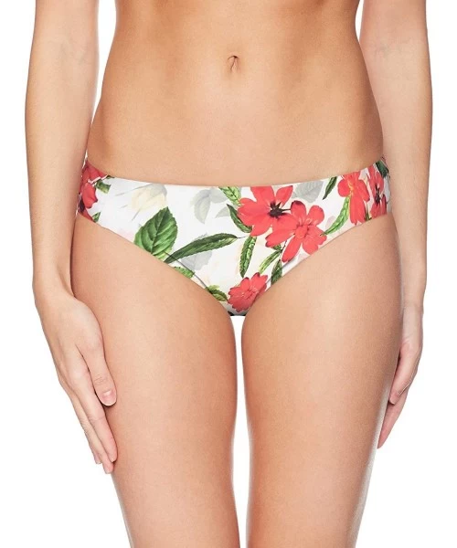 Tankinis Women's Femme Fatal Shirred Side Bikini Bottom Swimsuit - Rose Garden - C718GWHN8EC