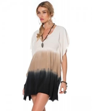 Cover-Ups Women's Tunic Swim Cover Up Natural/Black XS/S - CI124LF5PEH