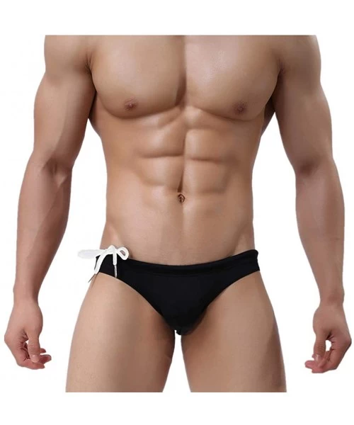 Briefs Men's Casual Swimwear Trunks- Sexy Beach Shorts Boxer Swim Swimsuit Briefs Surf Boardshorts S-XL 2020 - Black - CT193Y...