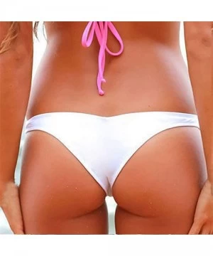 Tankinis Hot Summer Brazilian Beachwear Bikini Bottom Thong Swimwear - White - CK193Z3689Q