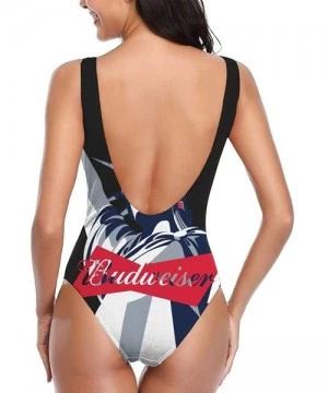 One-Pieces Women's Budweiser Swimsuit High Cut Low Back One Piece Swimwear Bathing Suits - Budwiser7 - CB199ULQ28E