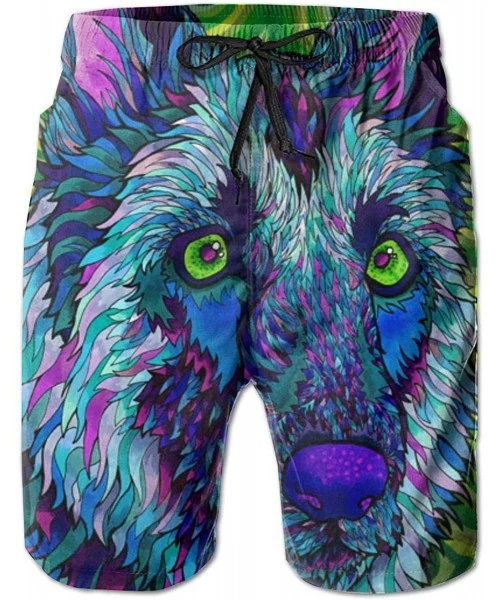 Trunks Men's Swim Trunks Quick Dry Beach Swim Shorts with Pockets Bathing Suits (Tie Dye Sea Turtle) - Tie Dye German Shepher...