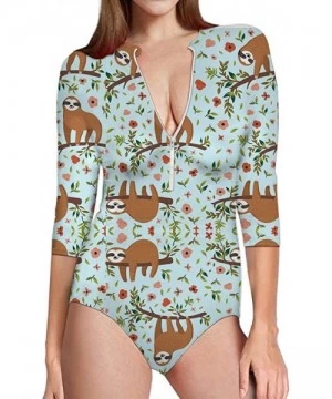 One-Pieces Cartoon Animal Floras Women's One Piece Rash Guard UV Protection Printed Surfing Swimsuit Swimwear Bathing Suit Sl...