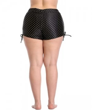 Tankinis Women Plus Size Swim Shorts Boyleg Swimsuit Bottoms Ruched Board Shorts - Polka Dot Drawstring - CD18T3YNYZC